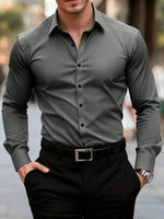 Camisa Formal de Manga Larga para Hombre — Color Rojo, Oficina y Negocios GooseBay